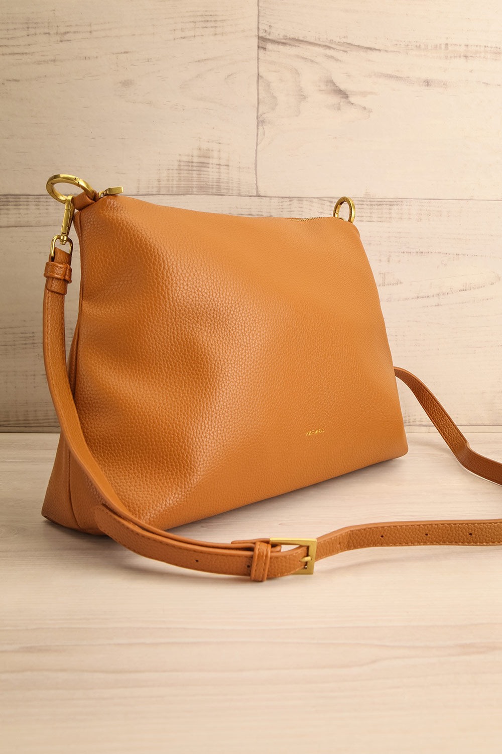 Miriane Caramel Shoulder Bag w/ Removable Crossbody Strap sid eview