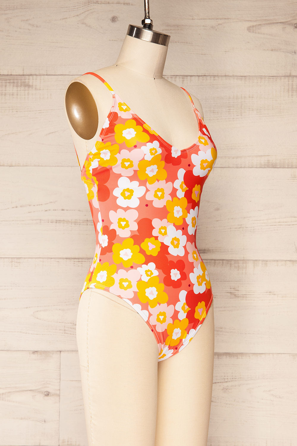 Mirjami Floral Pink One-Piece Swimsuit | La petite garçonne side view