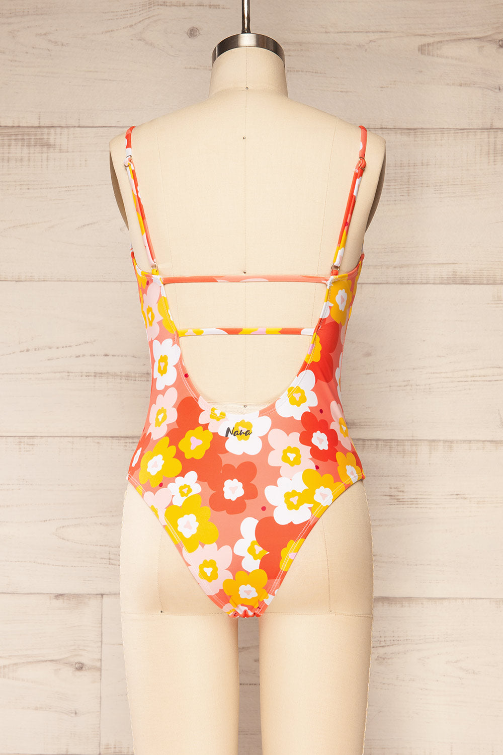 Mirjami Floral Pink One-Piece Swimsuit | La petite garçonne back view