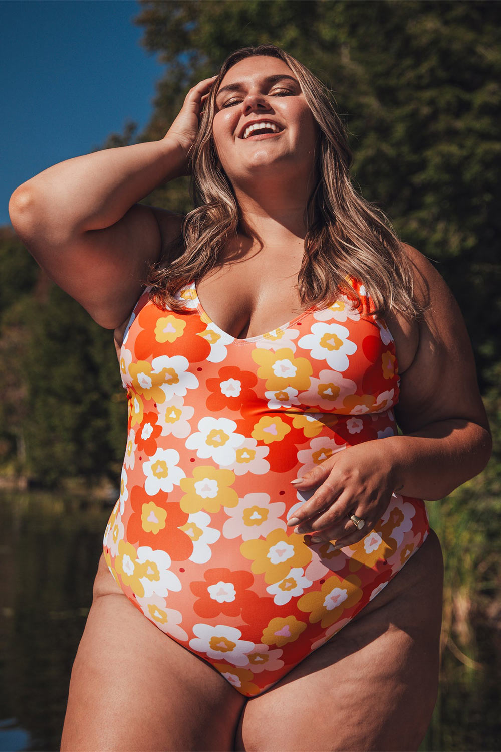 Mirjami Floral Pink One-Piece Swimsuit | La petite garçonne model front