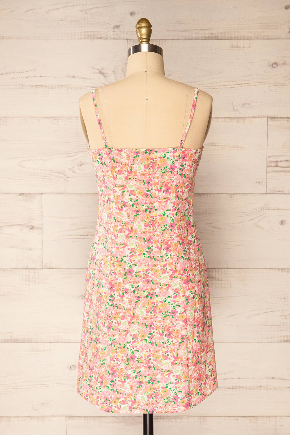 Mirmande Floral Short Dress w/ Thin Straps | La petite garçonne back view