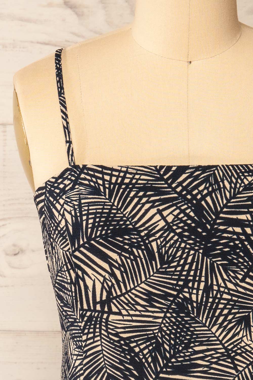 Mirmande Navy Short Dress w/ Thin Straps | La petite garçonne front close-up