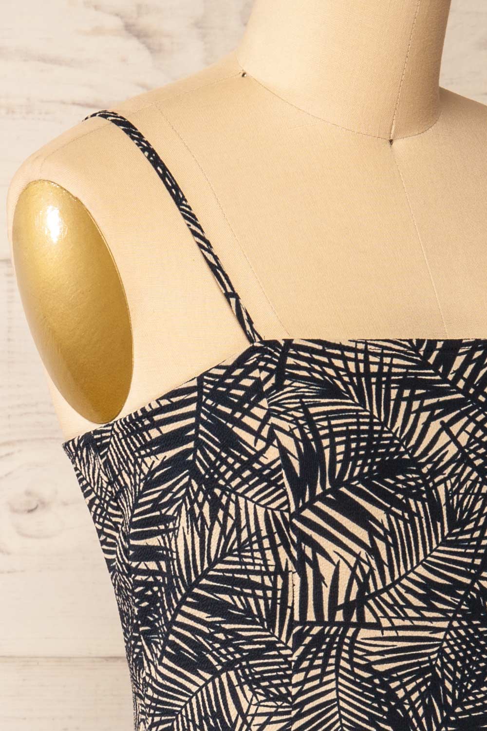 Mirmande Navy Short Dress w/ Thin Straps | La petite garçonne side close-up