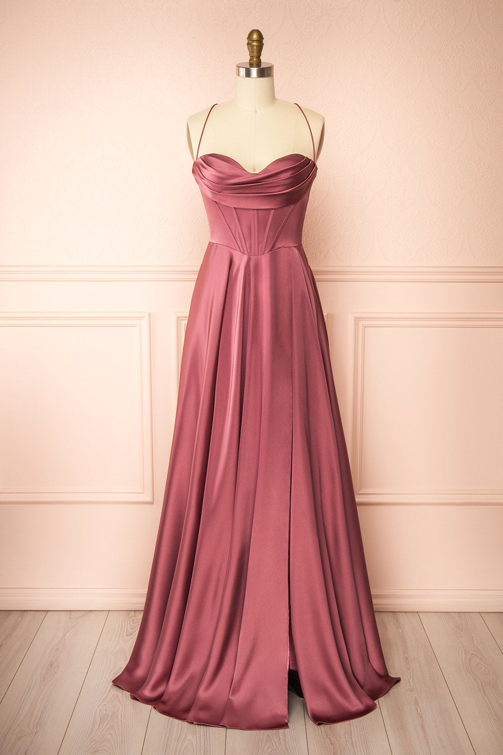 Misha Mauve Corset Cowl Neck Maxi Dress | Boutique 1861 Misha Mauve Corset Cowl Neck Maxi Dress | Boutique 1861