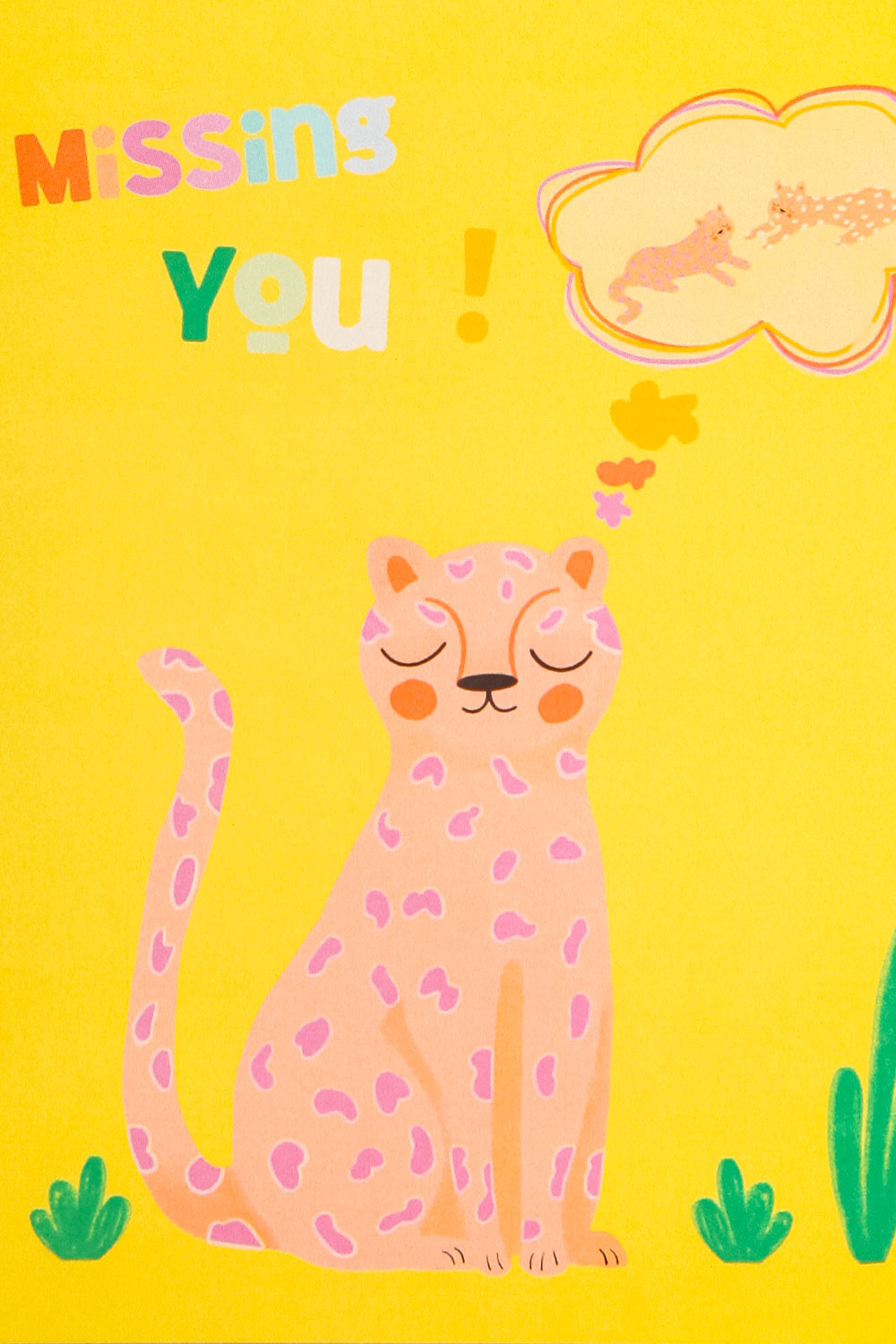 Miss You Cheetah Card | Maison garçonne close-up