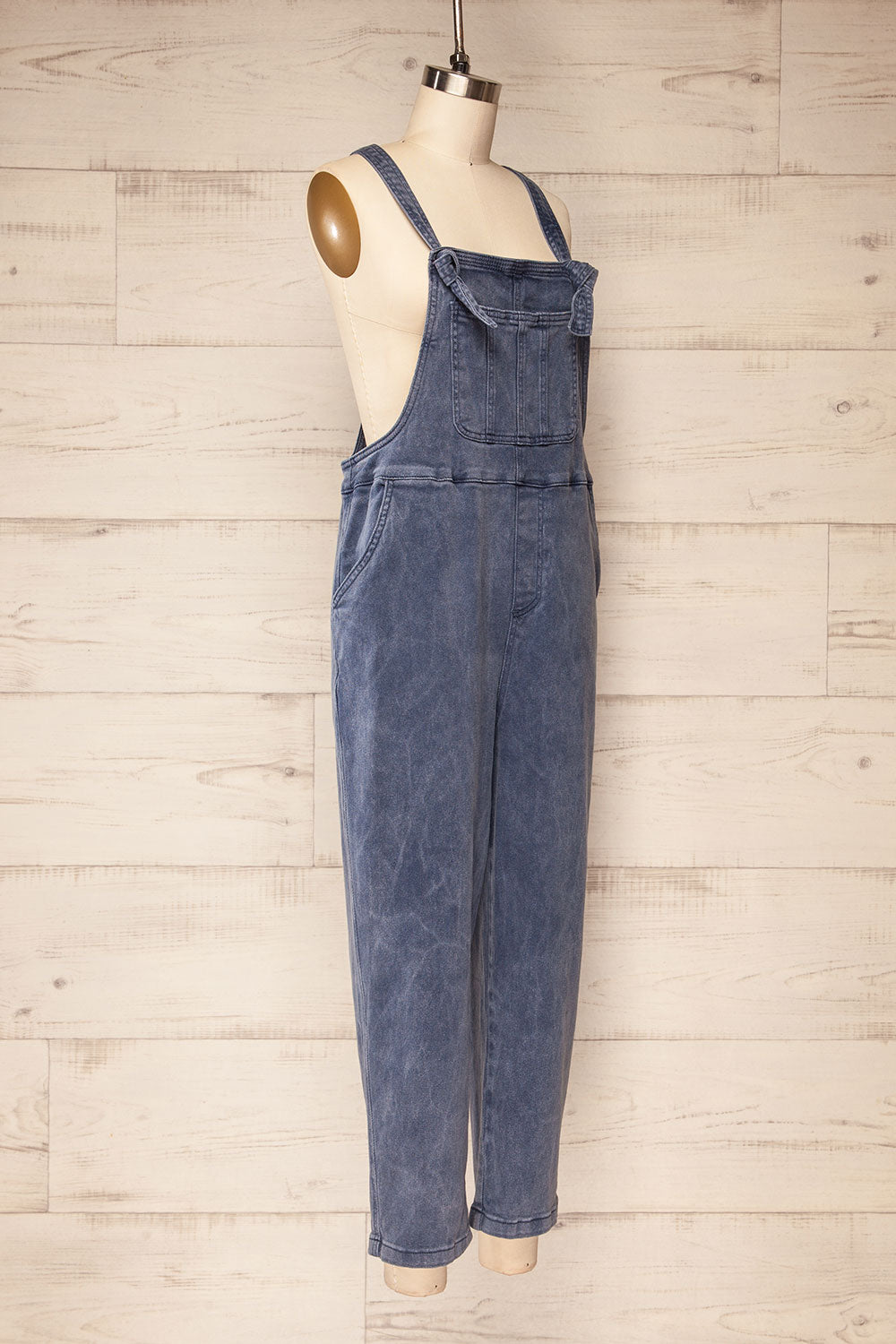 Missenden Blue Grey Denim Overalls | La petite garçonne side view