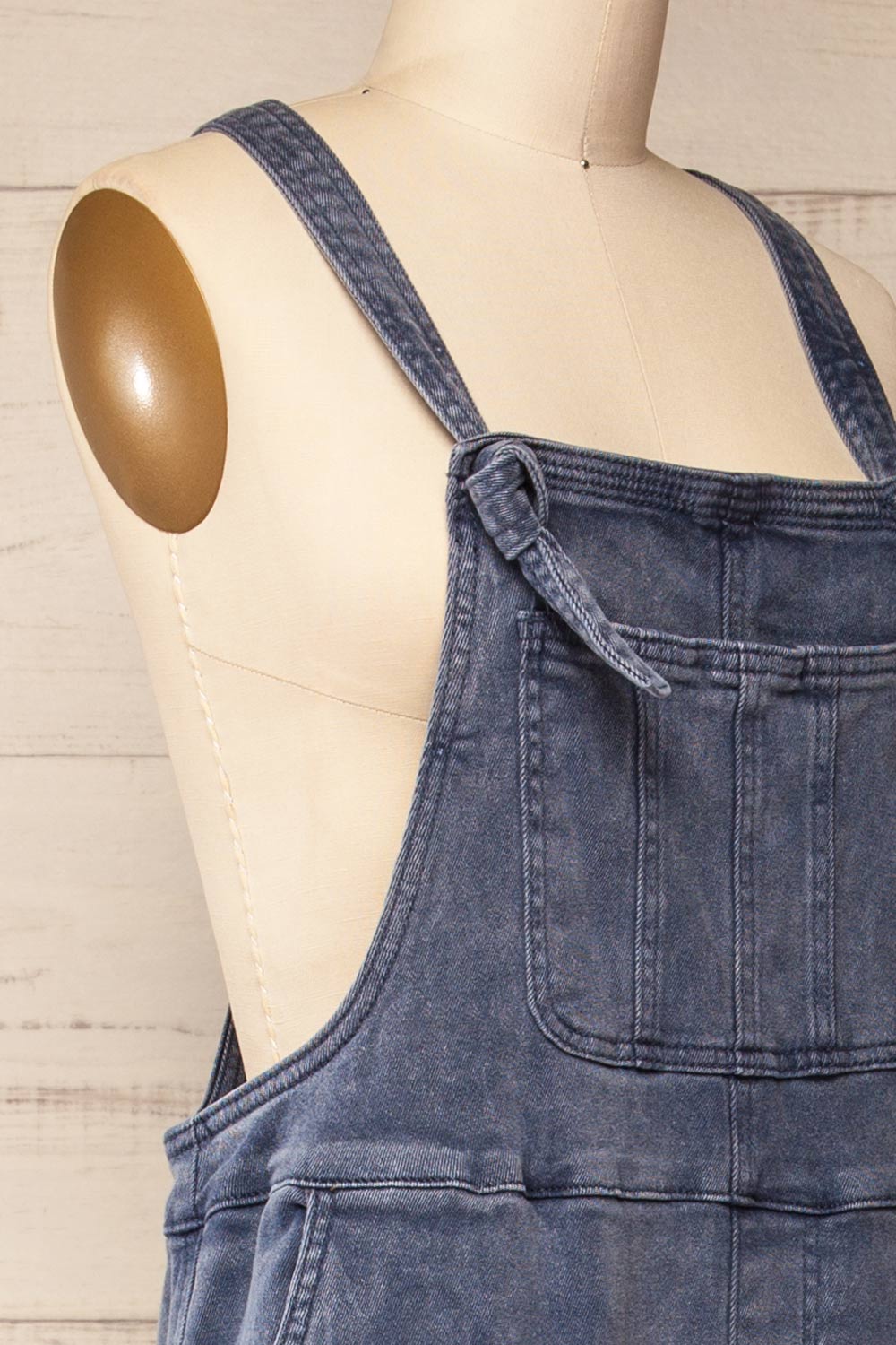 Missenden Blue Grey Denim Overalls | La petite garçonne side