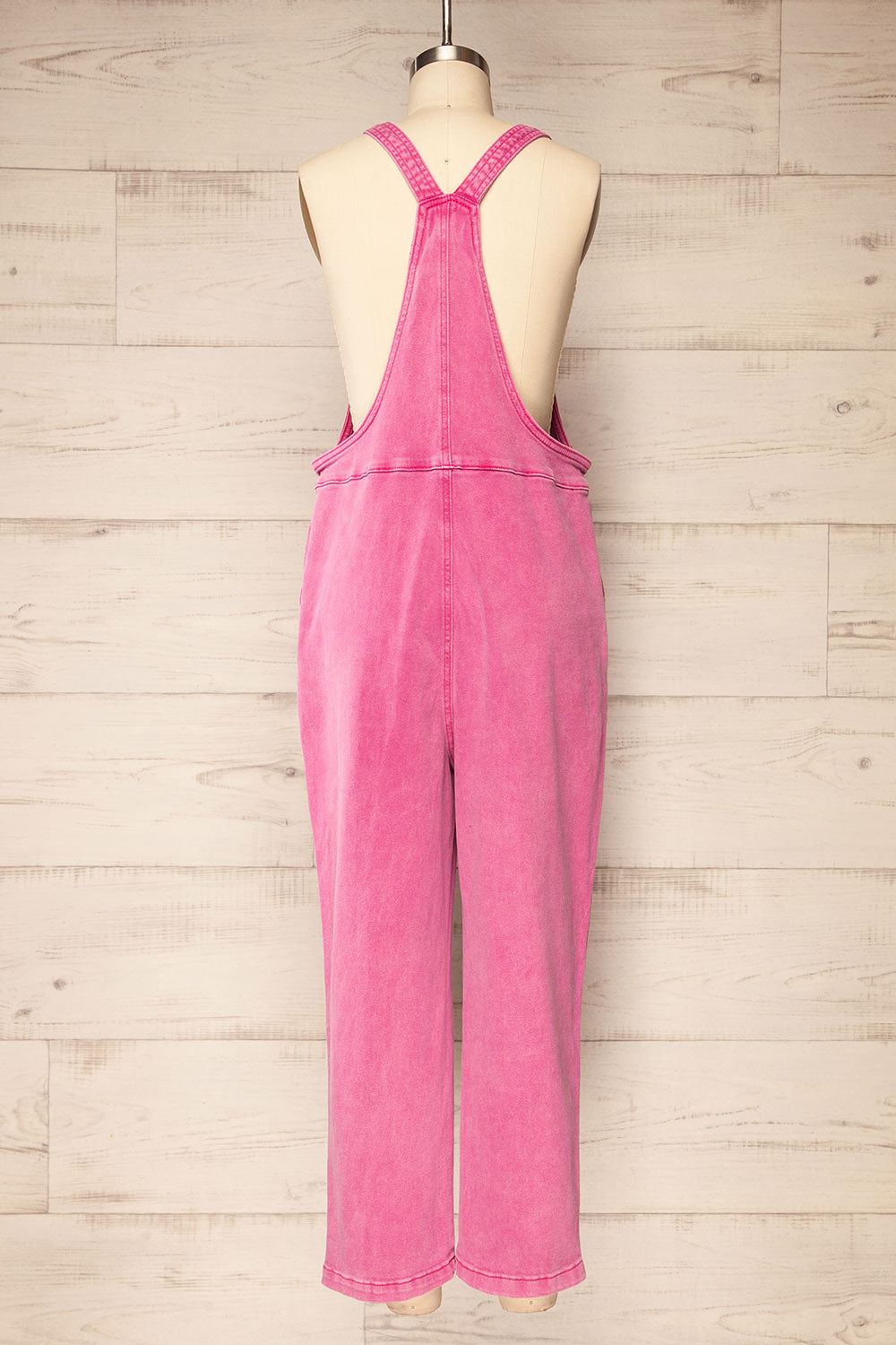 Missenden Pink Denim Overalls | La petite garçonne back view