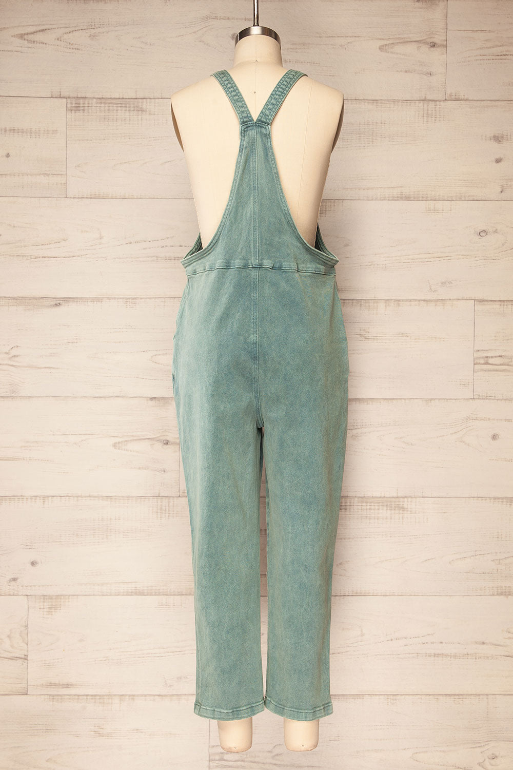 Missenden Sage Denim Overalls | La petite garçonne back view