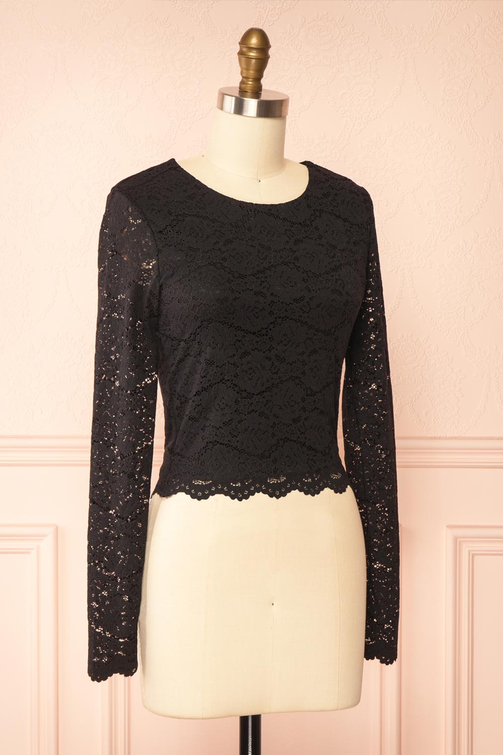 Mizar Black | Lace Crop Top