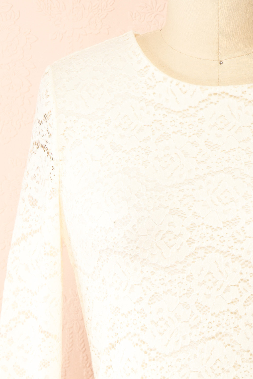 Mizar Ivory Lace Crop Top | Boudoir 1861 front