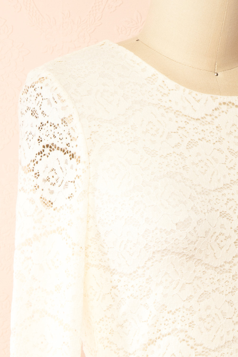 Mizar Ivory Lace Crop Top | Boudoir 1861 side