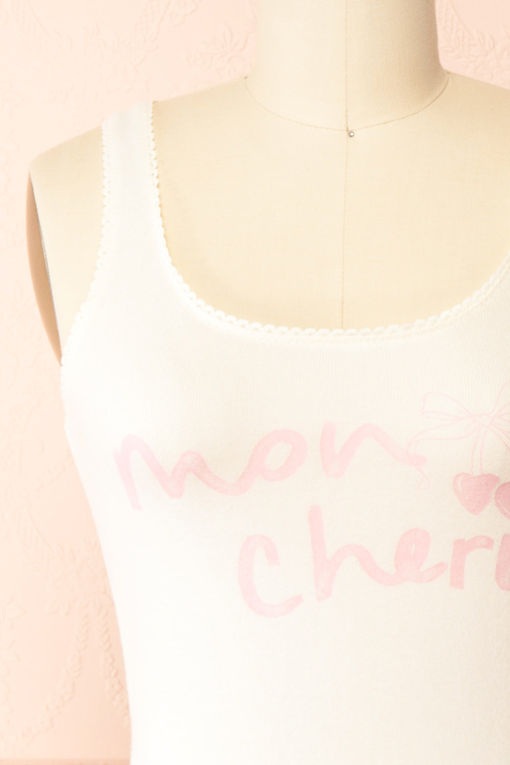 Moncheri White Pyjama Tank Top w/ Print | Boutique 1861 front