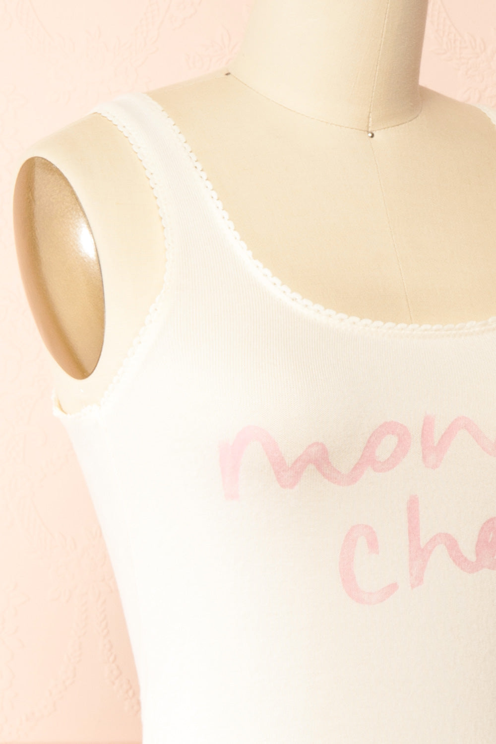 Moncheri White Pyjama Tank Top w/ Print | Boutique 1861 side