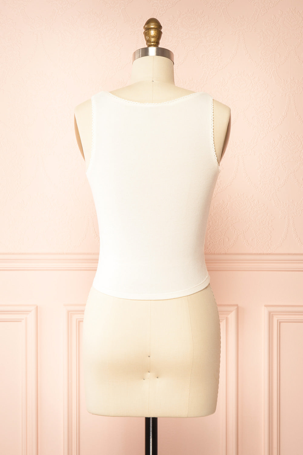 Moncheri White Pyjama Tank Top w/ Print | Boutique 1861 back view