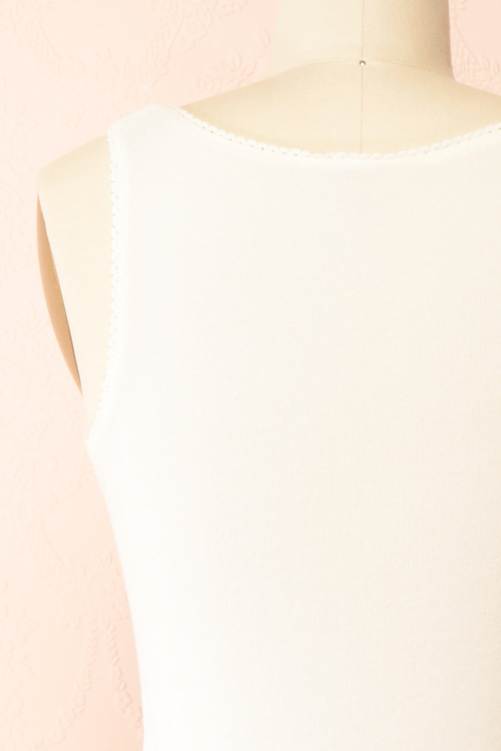 Moncheri White Pyjama Tank Top w/ Print | Boutique 1861 back