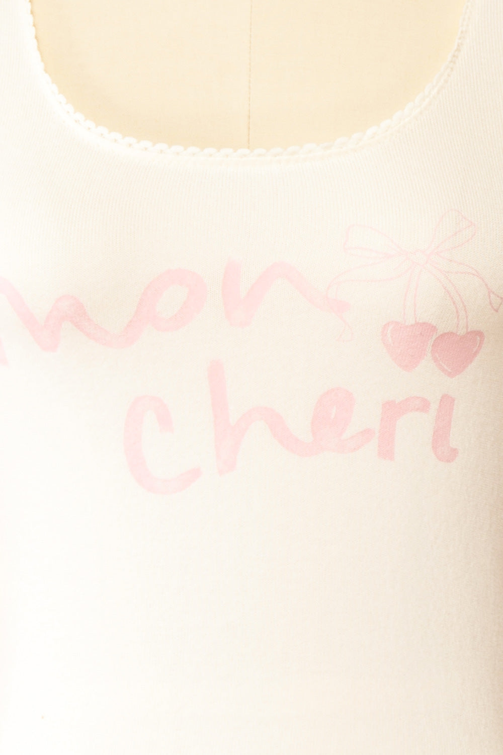 Moncheri White Pyjama Tank Top w/ Print | Boutique 1861 bottom