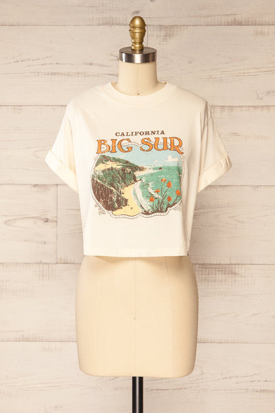Monterey Cropped Faded California T-Shirt | La petite garçonne front view