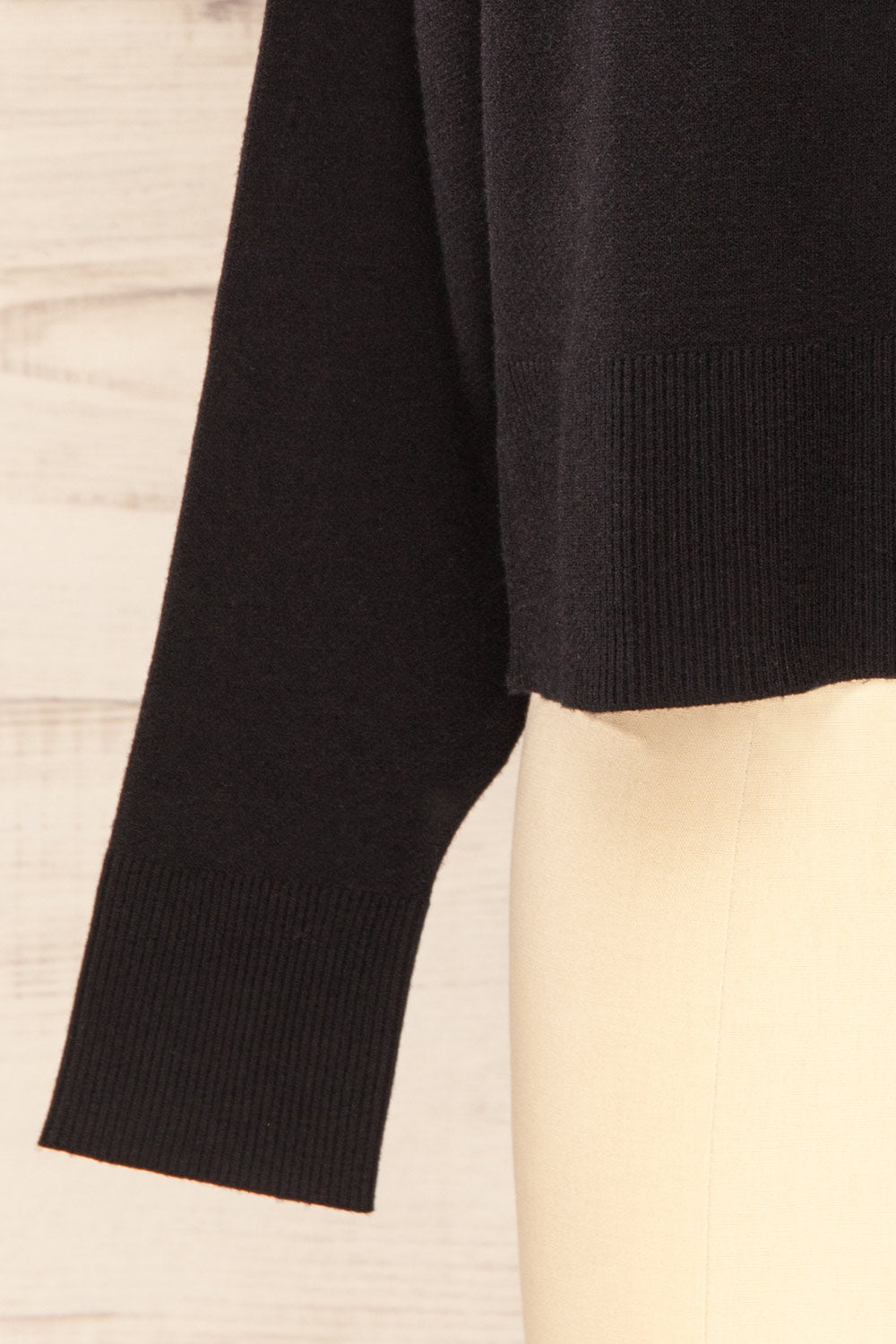 Monterrey Black Knit Crewneck w/ Ribbed Details | La petite garçonne bottom