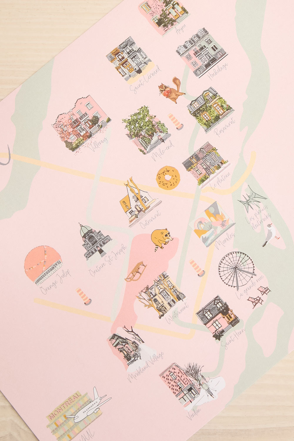 Montreal Map Art Print | Maison Garçonne close-up