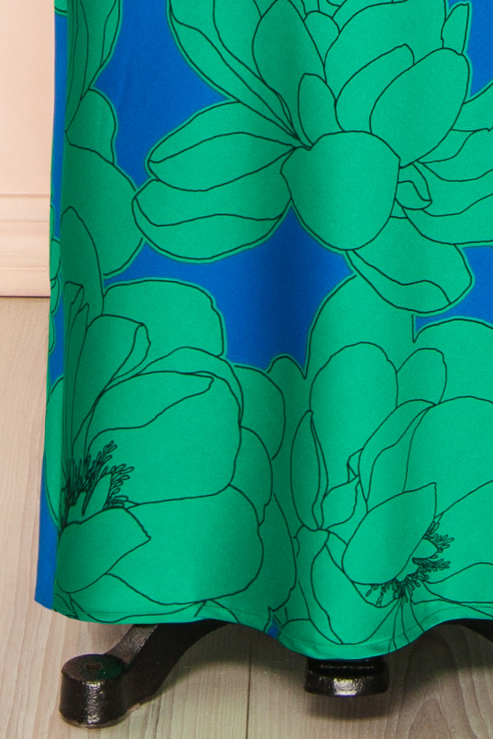 Morgany Long Green Floral Dress | Boutique 1861 bottom