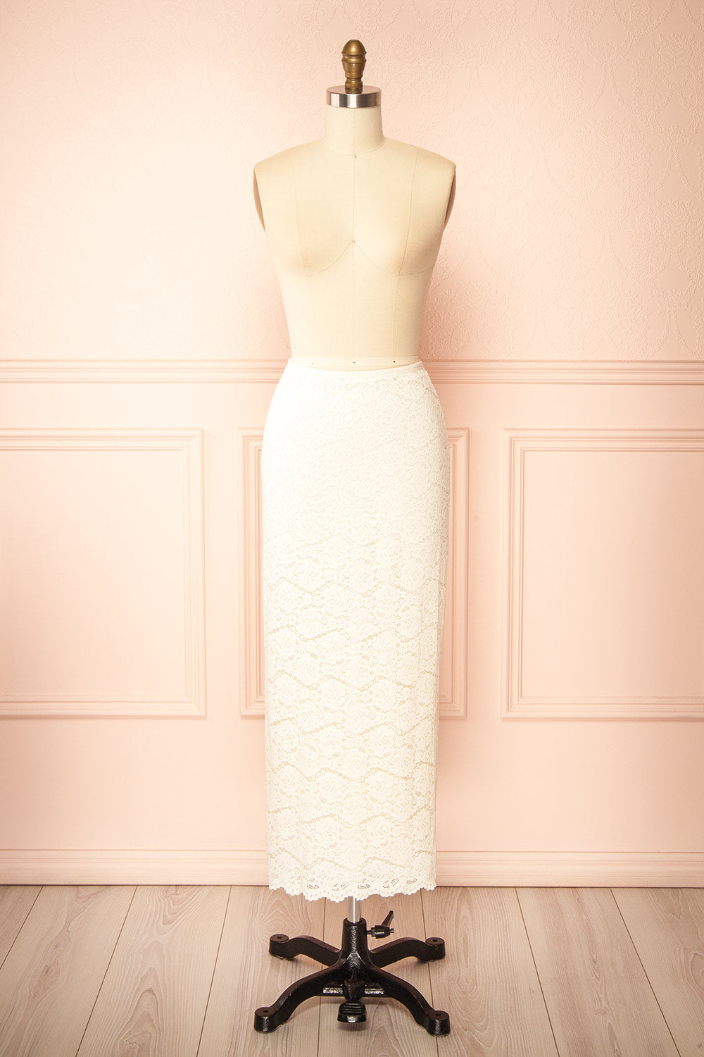 Moruya Ivory Lace Midi Skirt | Boudoir 1861 front view