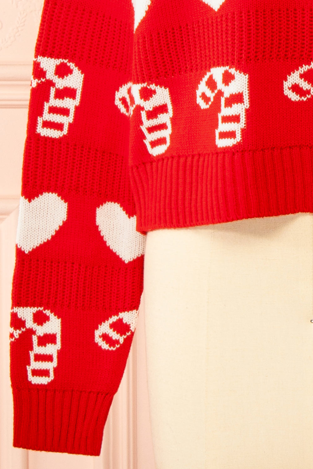 Morwell Red Christmas Sweater | Boutique 1861 sleeve