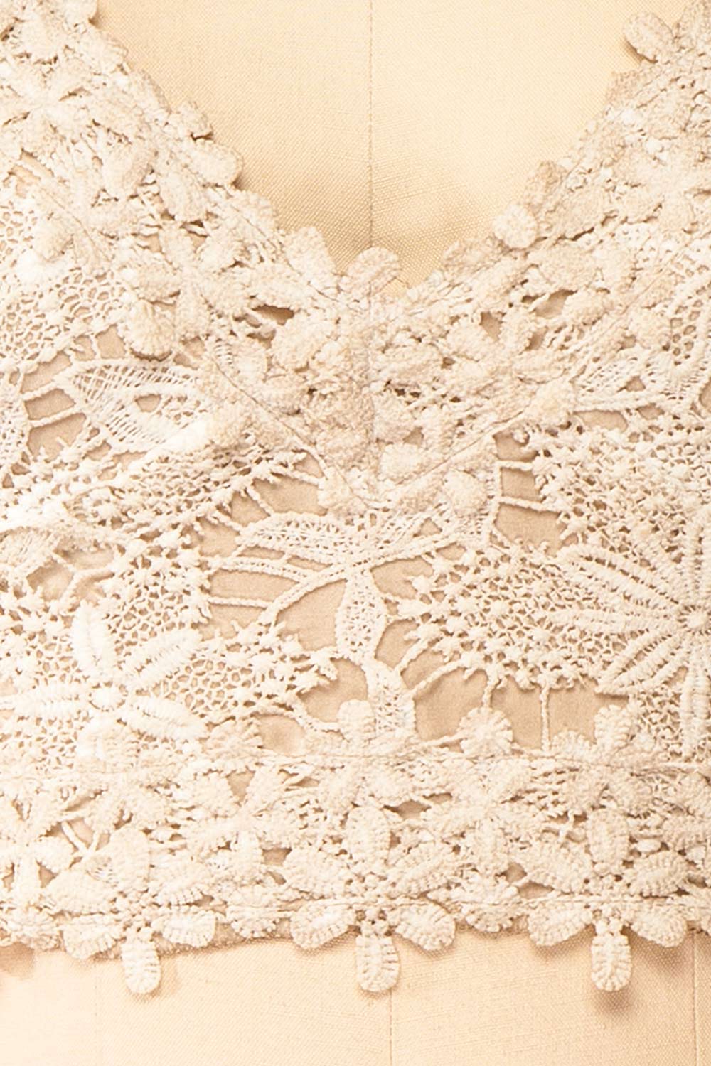 Moya Taupe Lace Crop Top | Boutique 1861 fabric