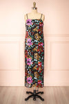 Myrine Straight Midi Dress w/ Flower Sequins | Boutique 1861 front vire