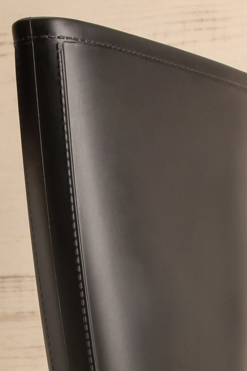 Mzuzu Matte Black Rain Boots | La petite garçonne back top close-up