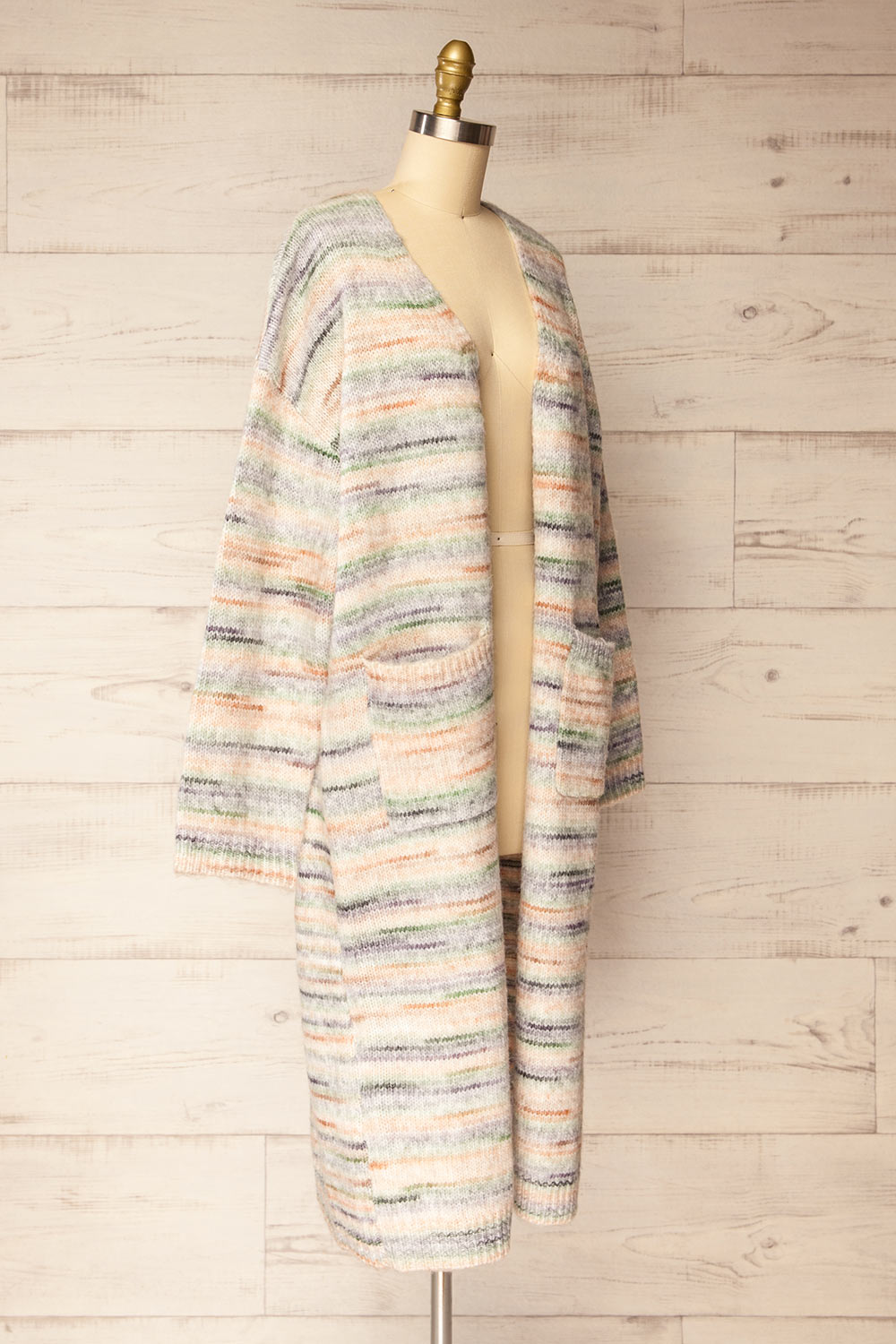 Namrung Long Open-Front Colorful Cardigan | La petite garçonne side view