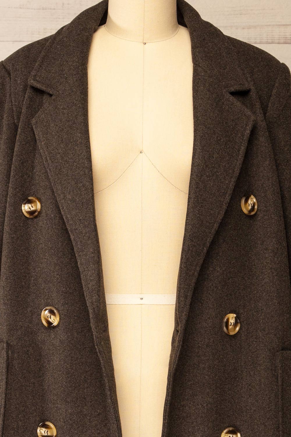 Namur Charcoal Double-Breasted Coat | La petite garçonne open