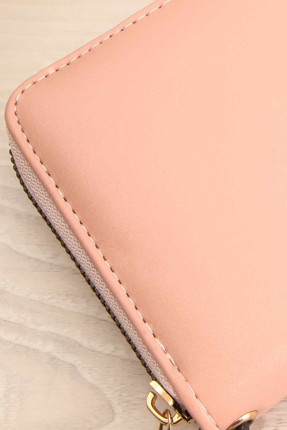 Naples Blush Faux-Leather Wallet | La petite garçonne close-up