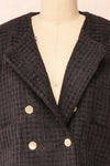 Nareve Black Vintage Style Tweed Jacket | Boutique 1861 open close-up