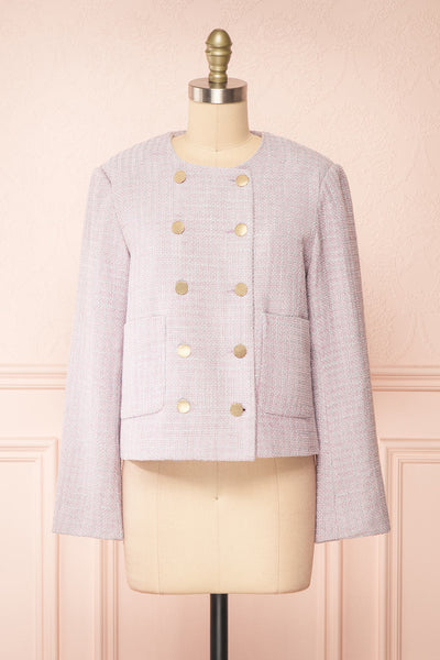 Nareve Lilac Vintage Style Tweed Jacket | Boutique 1861 front view
