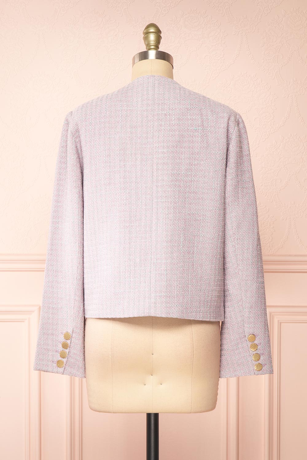 Nareve Lilac Vintage Style Tweed Jacket | Boutique 1861 back view