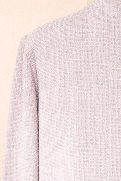 Nareve Lilac Vintage Style Tweed Jacket | Boutique 1861 back close-up