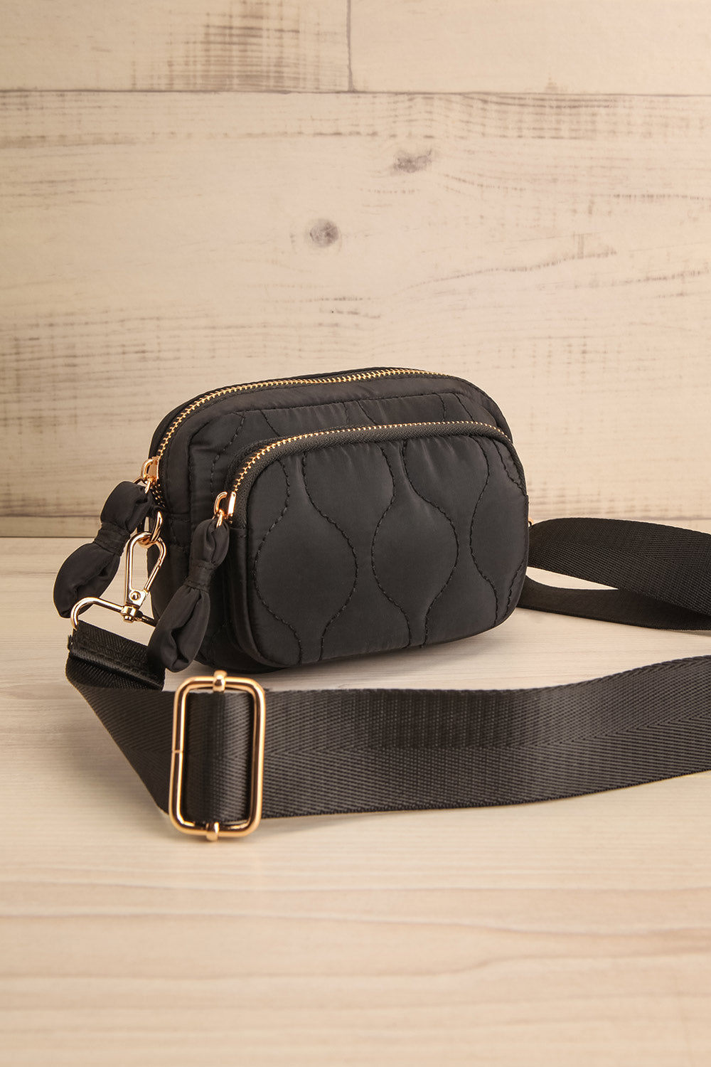 Narack Black Quilted Belt Bag | La petite garçonne side view
