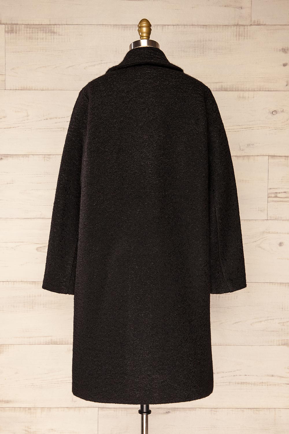 Naryn Black Felt Trench Coat | La petite garçonne back view