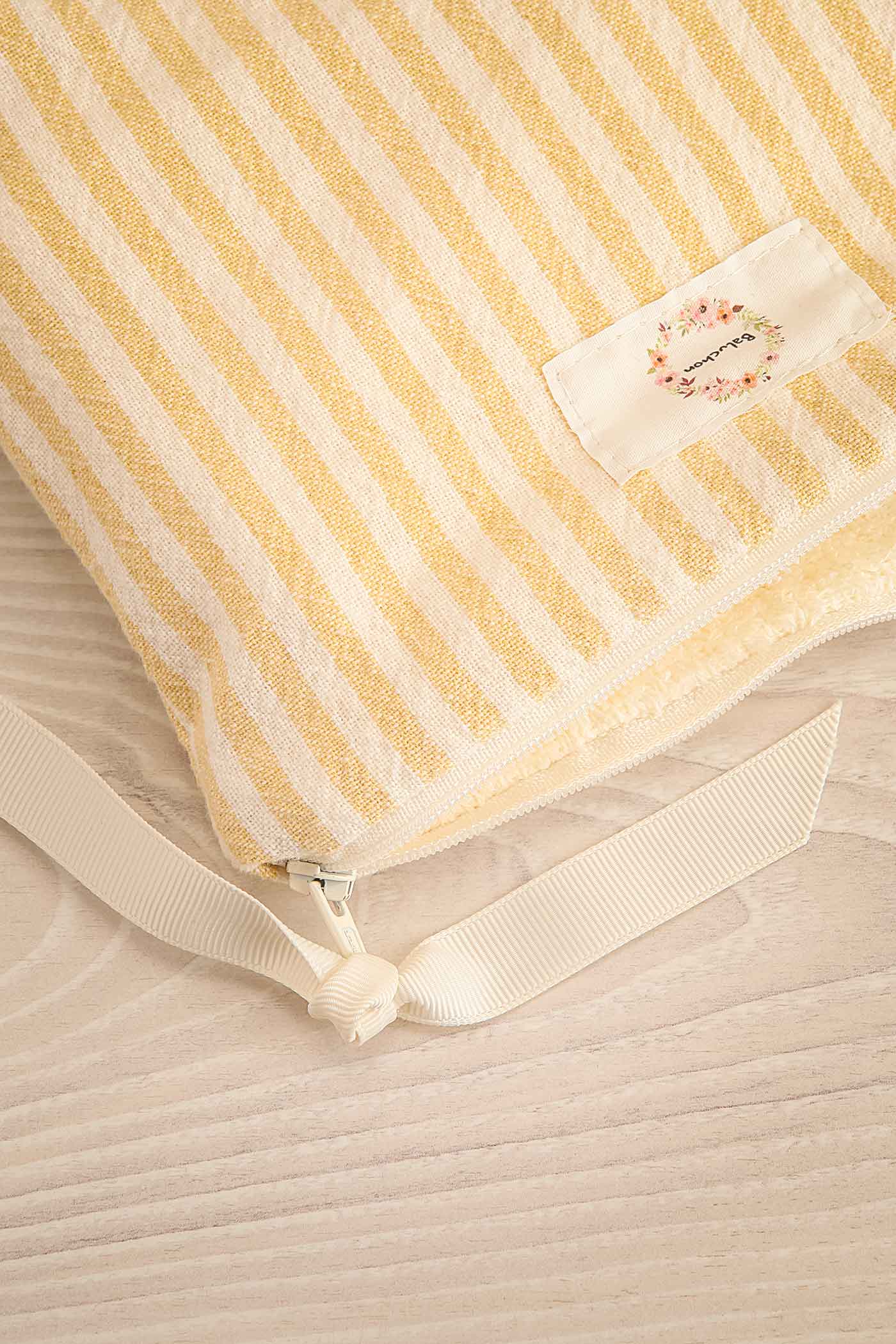 Nasa Yellow Striped Cosmetic Bag - 2 Options | Maison garçonne fabric