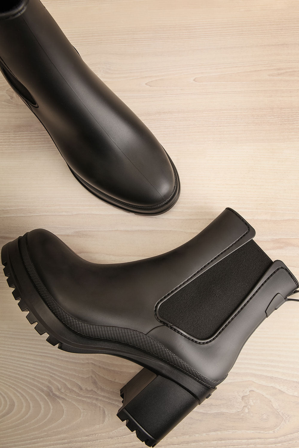 Nashae Black Heeled Ankle Boots | La petite garçonne flat view