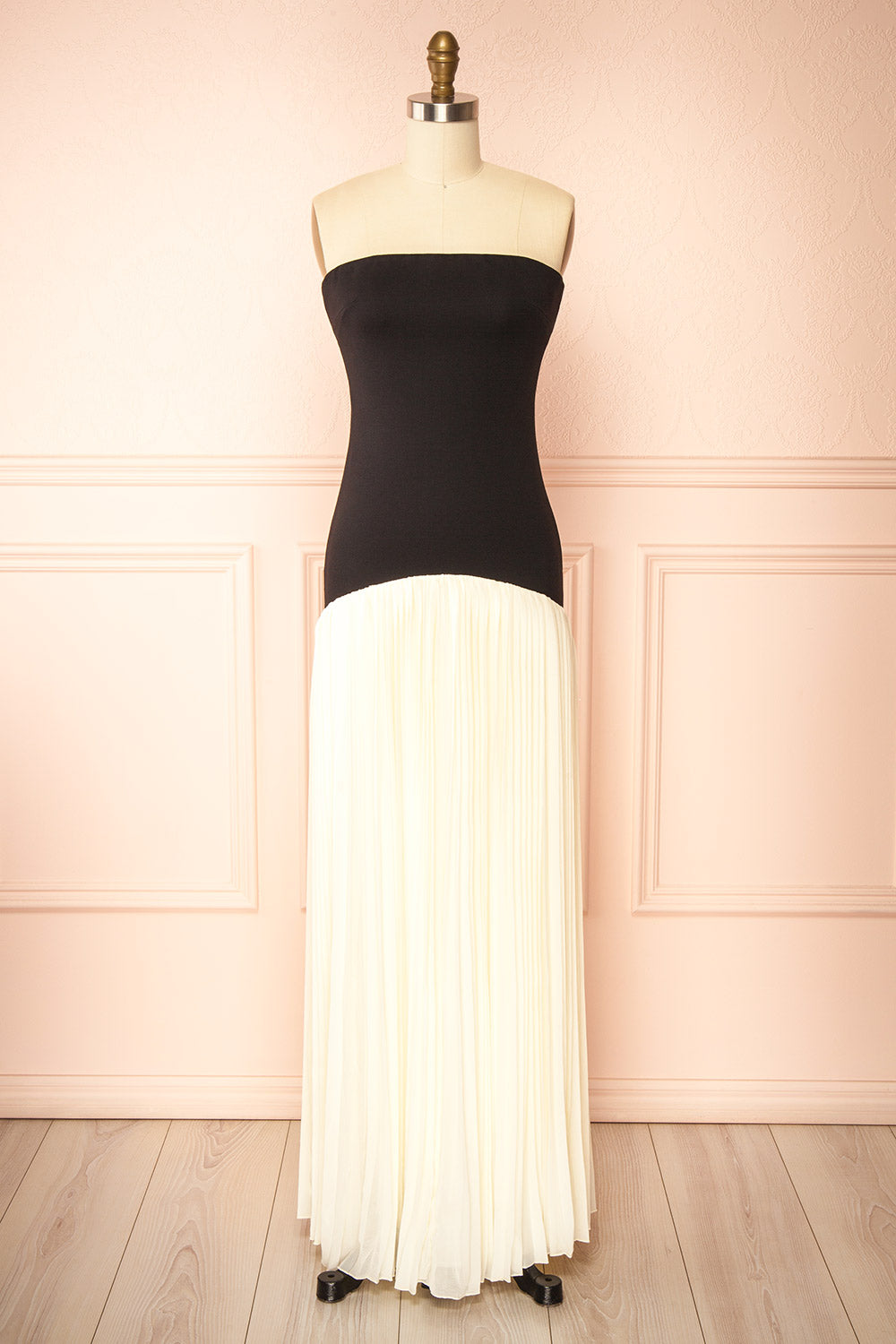 Nasrina Long Dress with Pleated Skirt | Boutique 1861 front view