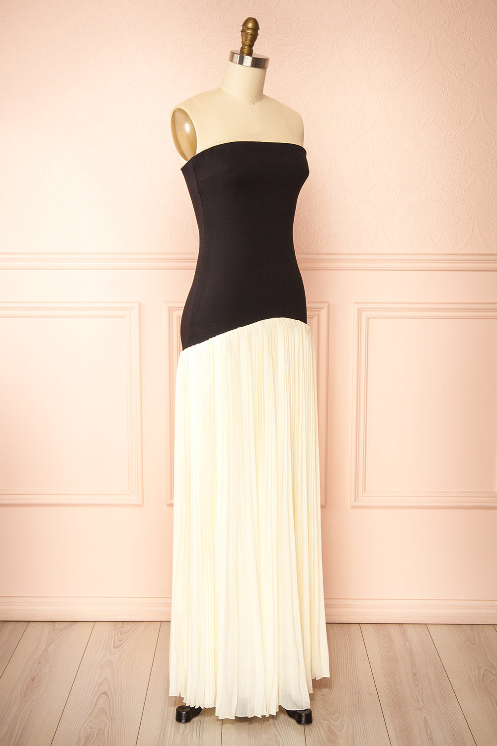 Nasrina Long Dress with Pleated Skirt | Boutique 1861 side view