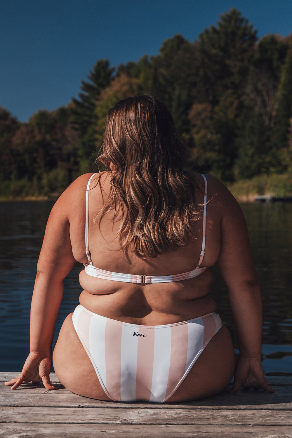 Carora Stripes Pink Striped Bikini Bottom | La petite garçonne back model