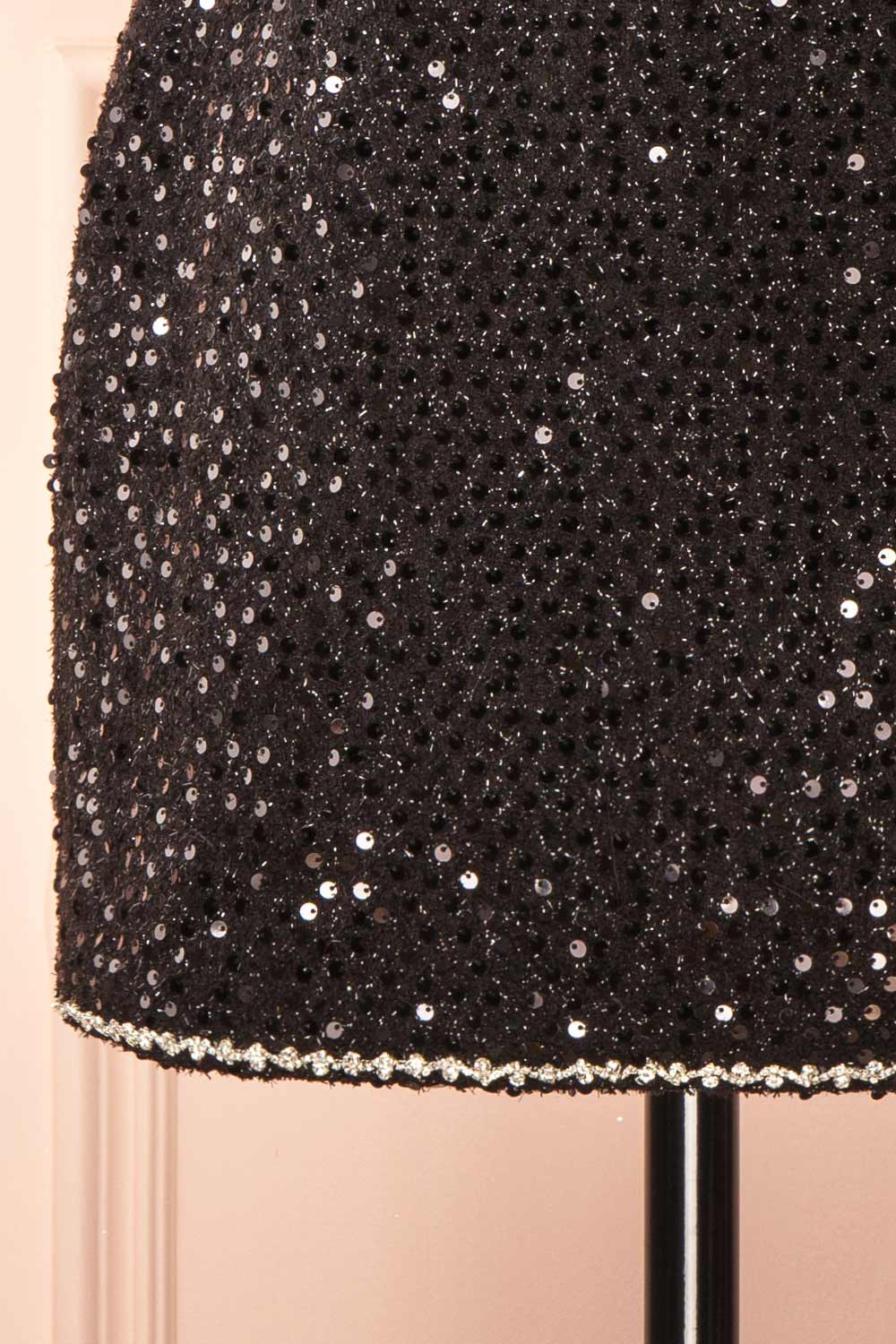 Nawal Short Black Dress with Sequins | Boutique 1861 bottom