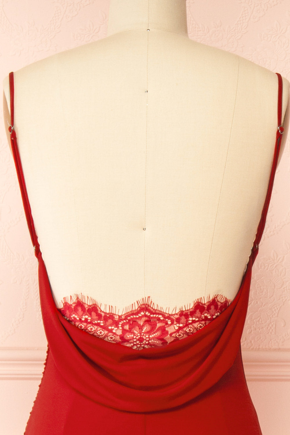 Nayla Red Mermaid Maxi Dress w/ Open Back | Boutique 1861 back