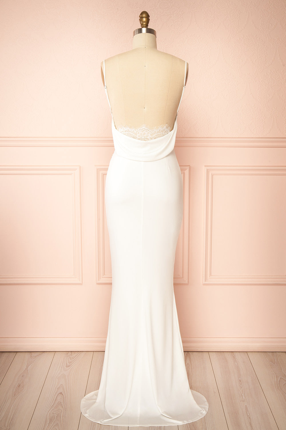 Naylee White Mermaid Bridal Maxi Dress with Open Back | Boudoir 1861 back view