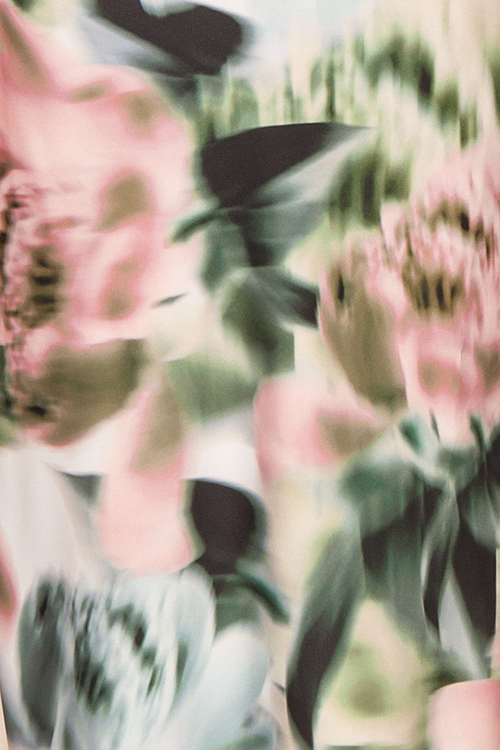 Nefera Colorful Blurry Floral Satin Dress | Boutique 1861 fabric