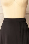 Nelson Pleated Midi Black Skirt | La petite garçonne front