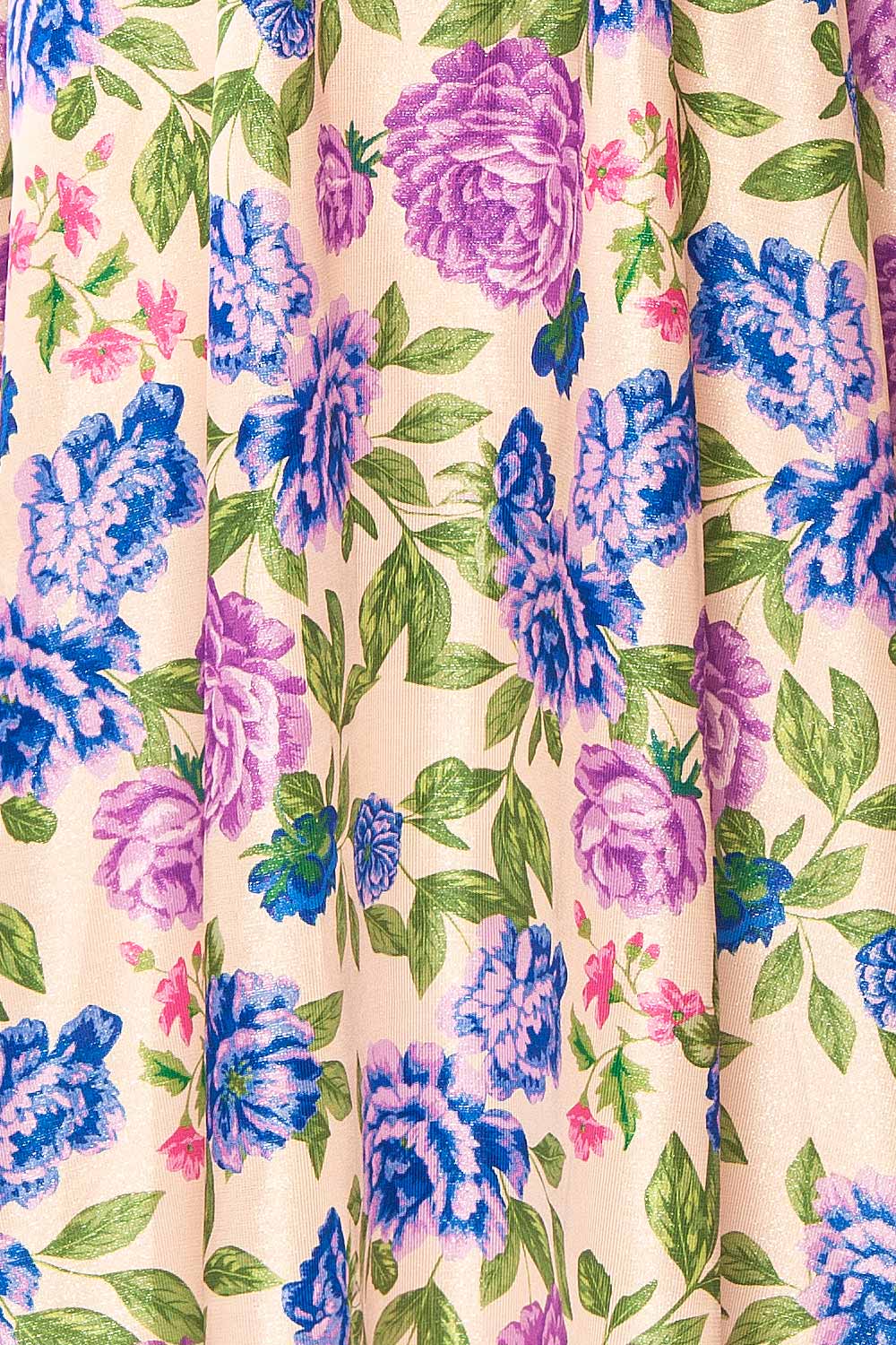 Nerine | Sparkly Strapless Floral Midi Dress
